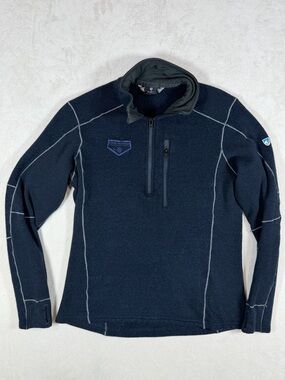 Kuhl Medium Boyne Mountain Men's Navy Quarter-Zip Performance Fleece Pullover